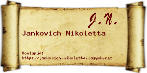 Jankovich Nikoletta névjegykártya