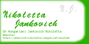 nikoletta jankovich business card